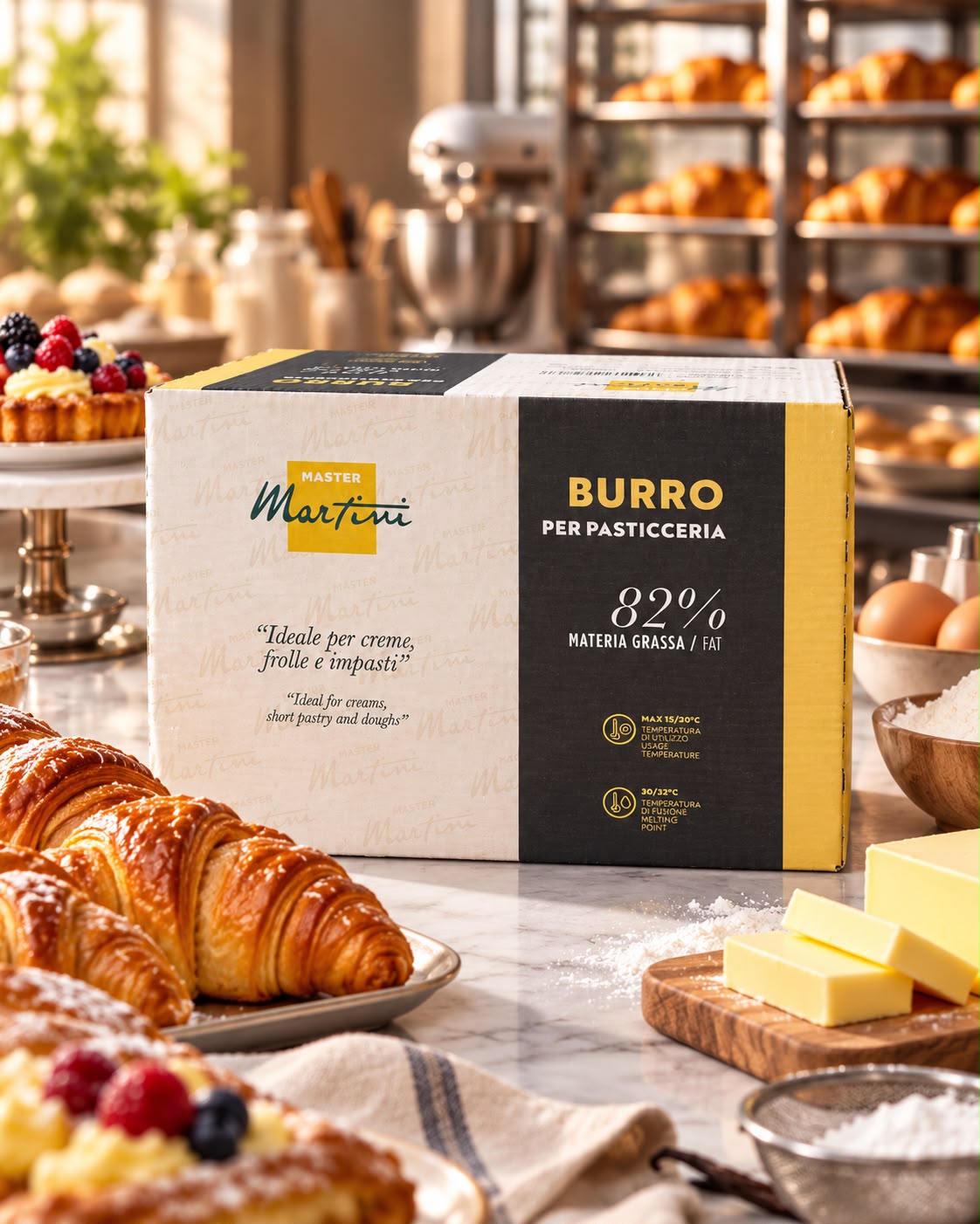 Beurre de pâtisserie 82 % MG en bloc (carton 10 × 1 kg)