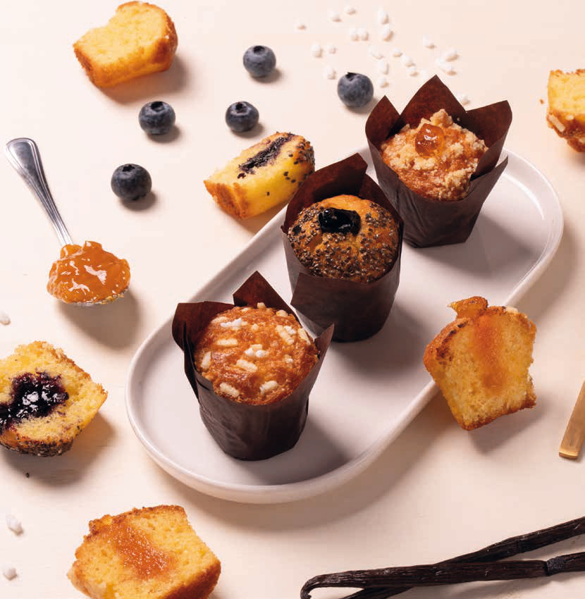 Mini muffins assortis (vanille, myrtille, abricot) 30 g