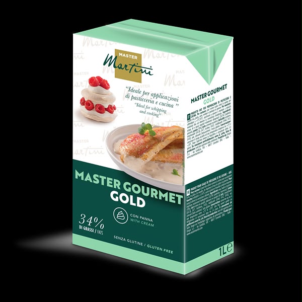 Cliquez pour voir ingrédients & conservation Master Gourmet Gold — crème UHT 34 % MG (fardeau 12 × 1 L)